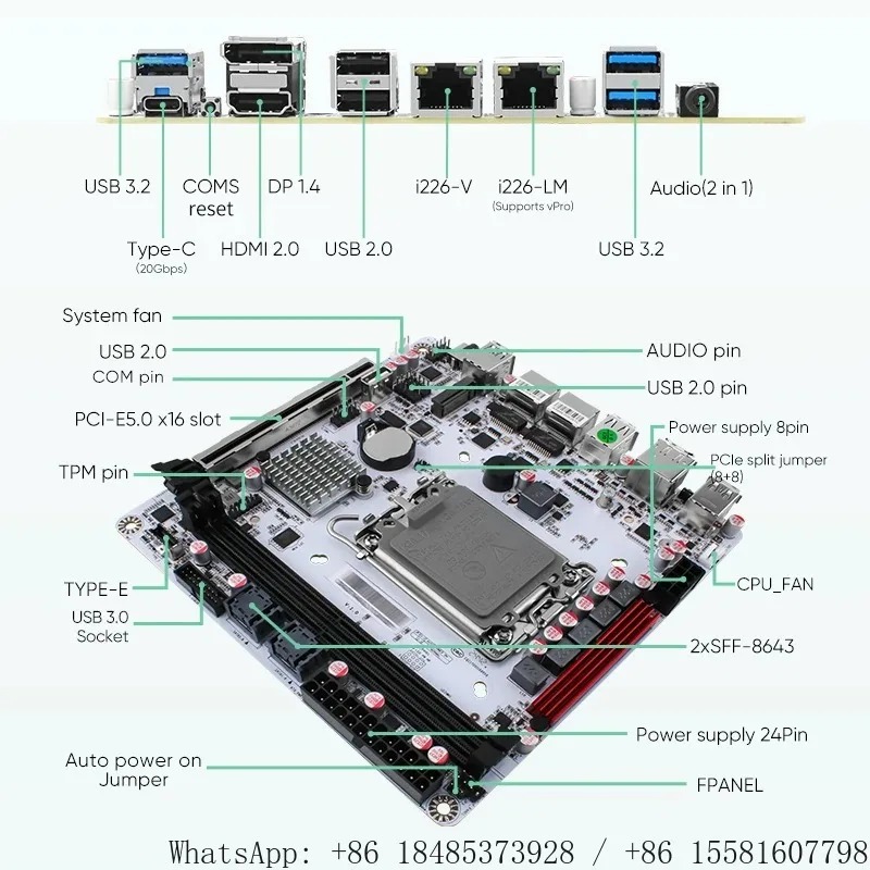 Nas Motherboard 8 Sata Mini Itx - Carte mère NAS Mini ITX LGA1700