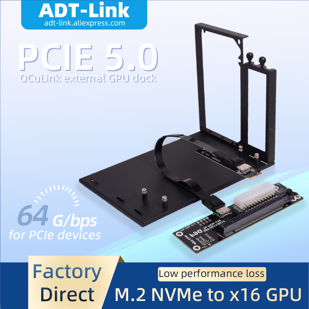 Oculink Egpu Mini Pc - Adaptateur GPU DockeGPU ADT-Link GEN5 SFF-8611