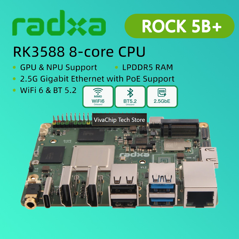 VivaChip TechRadxa ROCK 5B+ av - Rockchip Rk3588 Development Board avis et prix
